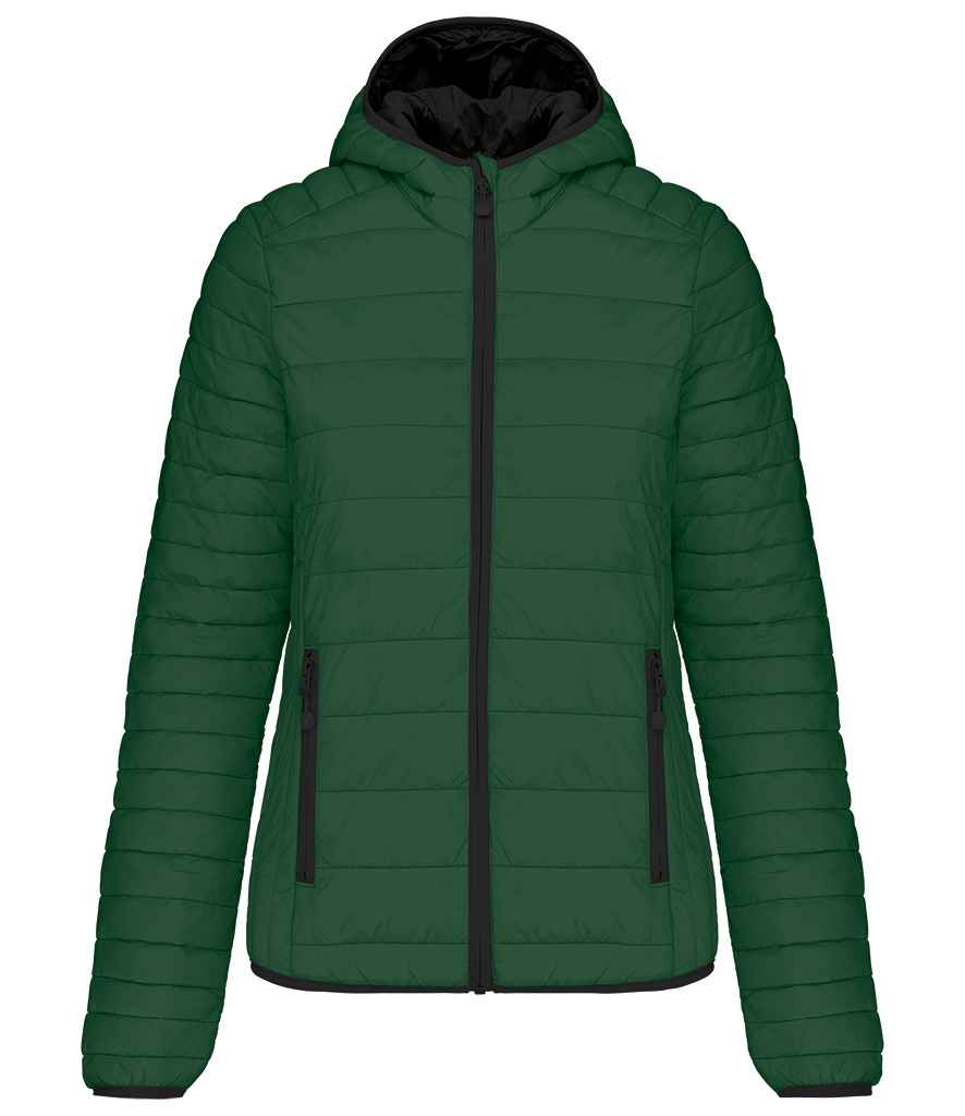 Kariban Ladies Lightweight Hooded Padded Jacket - Forest Green (KB6111)