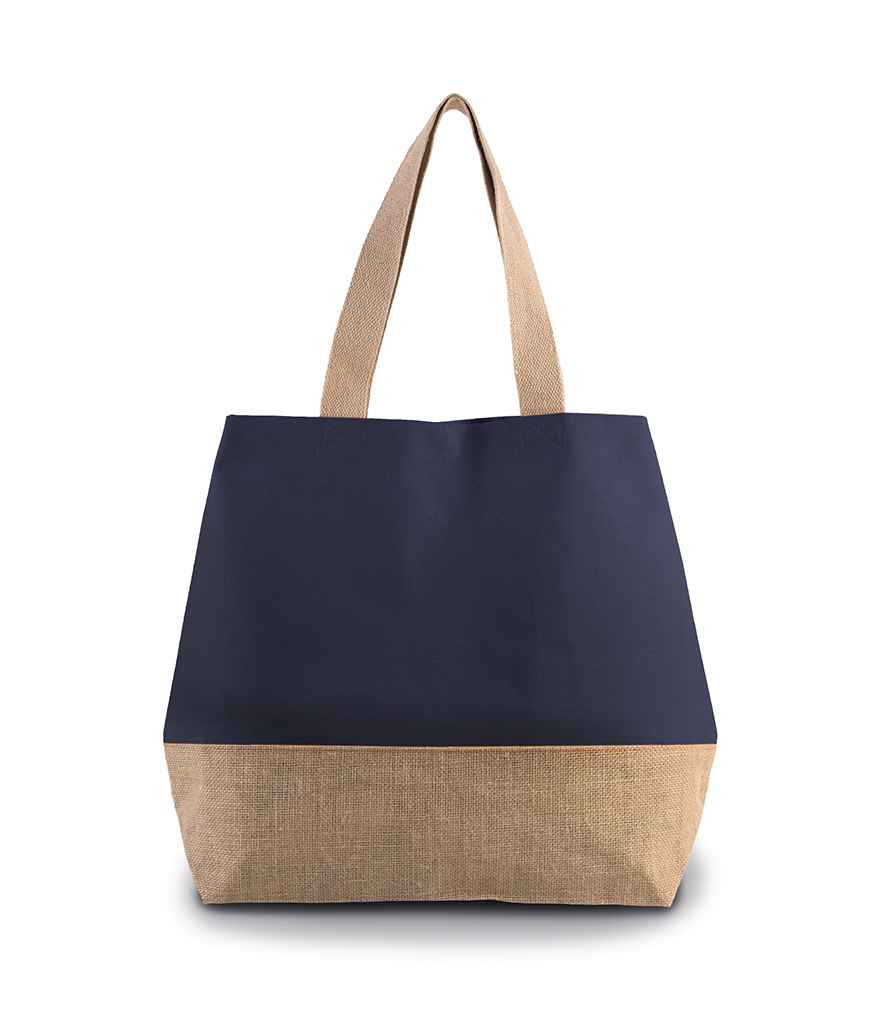 Kimood Canvas & Jute Shopper - Patriot Blue/Natural (KI0235)