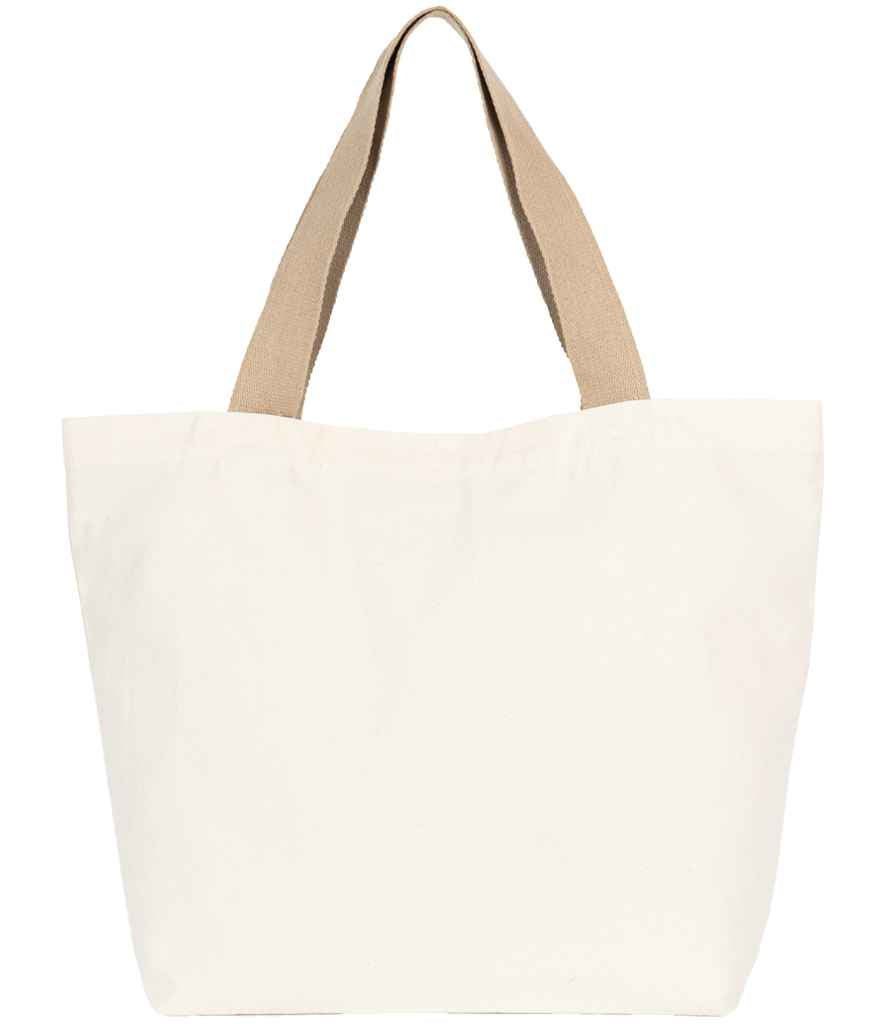 Kimood Large Recycled Flat-Bottom Shopping Bag - Ecume/Hemp (KI5204)