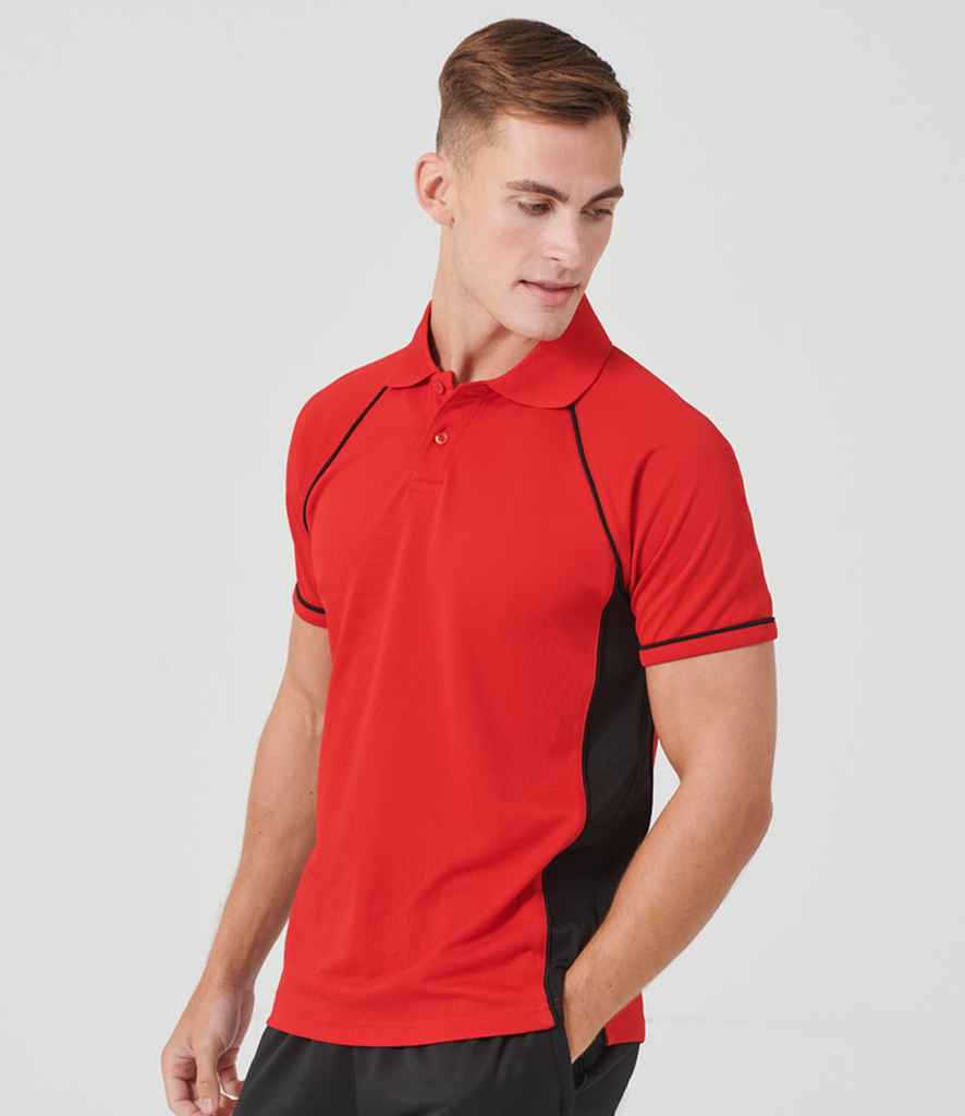 Finden + Hales Finden + Hales Performance Panel Polo Shirt - Red/Black (LV310)
