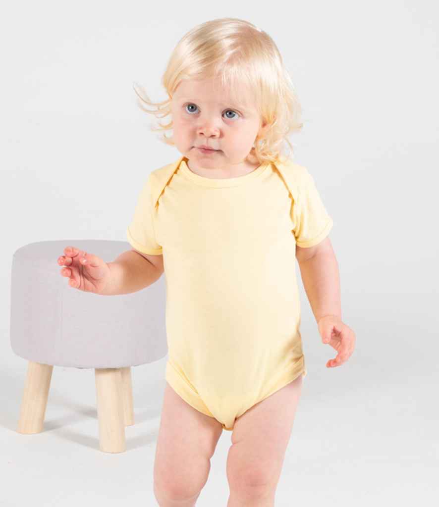 Larkwood Essential Short Sleeve Baby Bodysuit - Pale Yellow (LW500T)