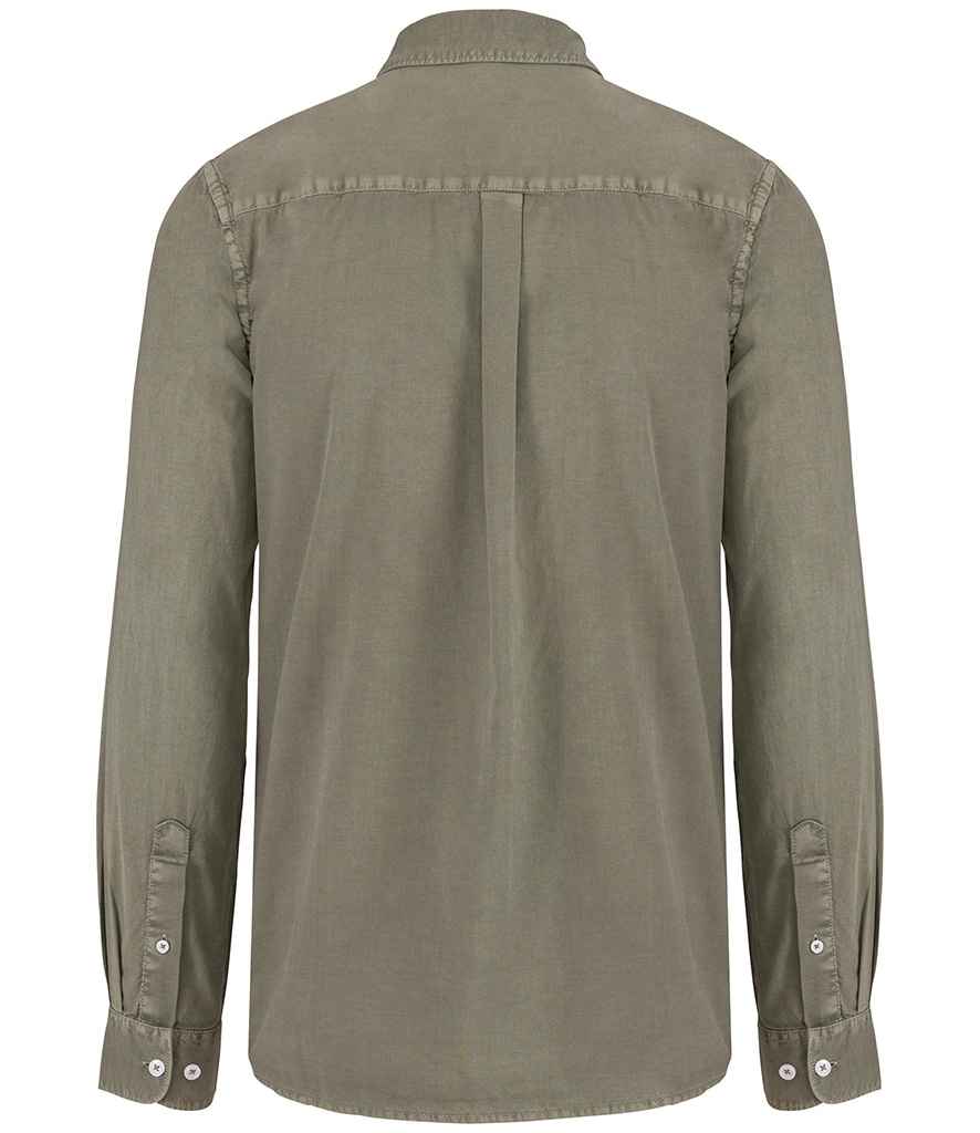 native spirit native spirit washed long sleeve shirt - washed pale khaki (ns502)