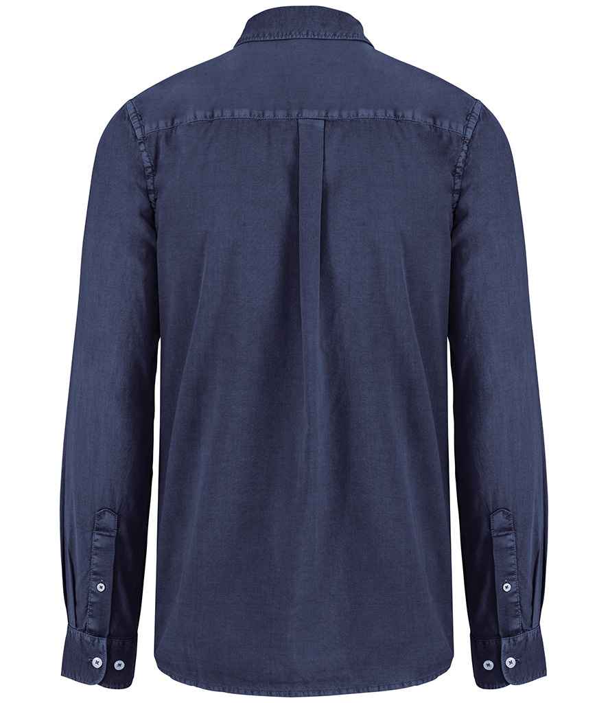 native spirit native spirit washed long sleeve shirt - washed navy (ns502)
