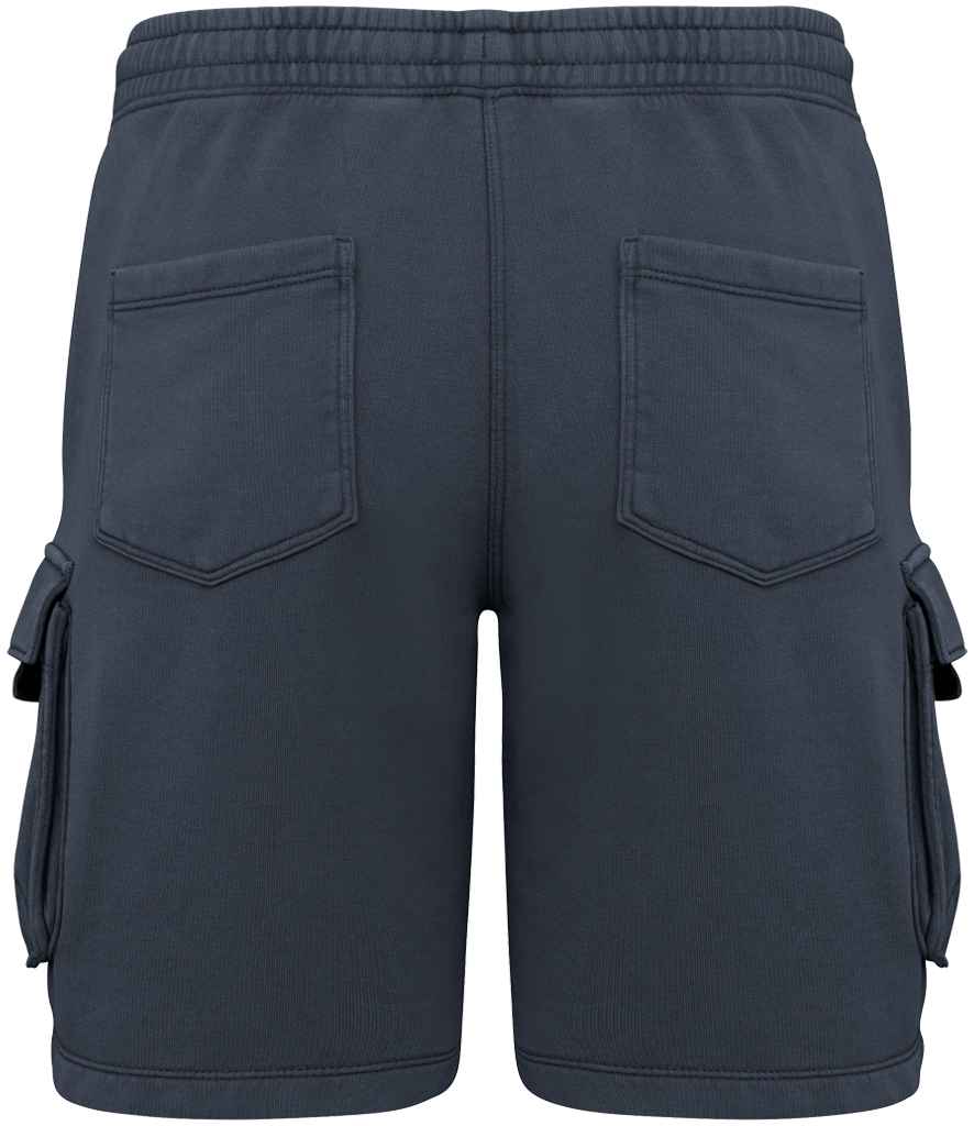 native spirit native spirit french terry washed effect cargo shorts - washed navy (ns717)