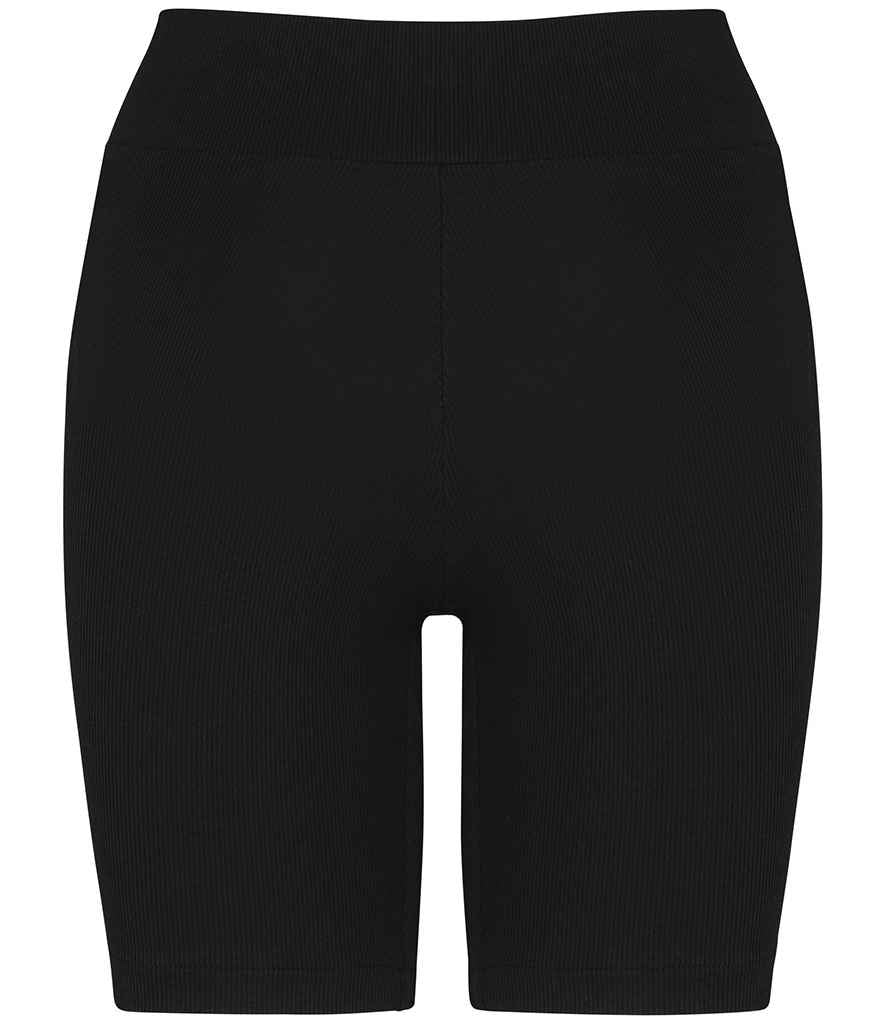 native spirit native spirit ladies ribbed shorts - black (ns744)