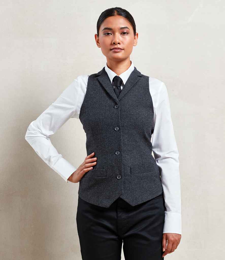 Premier Ladies Herringbone Waistcoat (PR626)