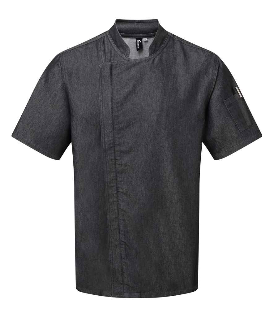Premier Short Sleeve Zipped Chef's Jacket (PR906)
