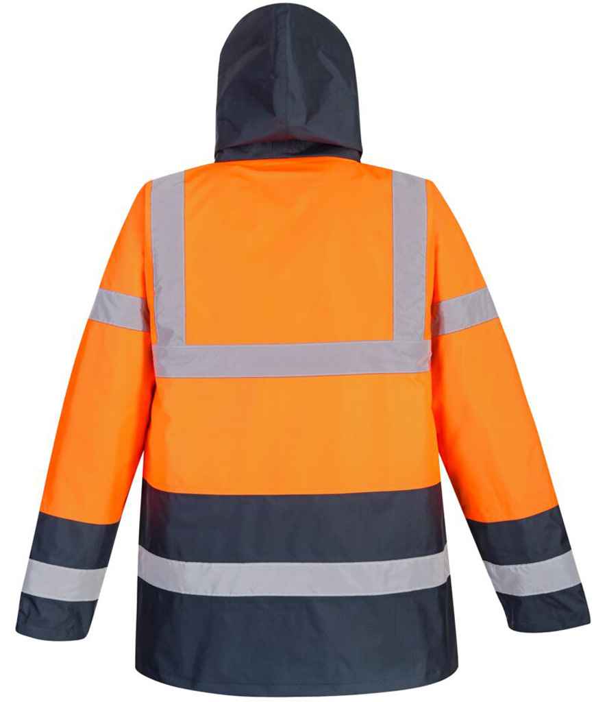 Portwest Hi-Vis Contrast Traffic Jacket - Orange/Navy (PW025)