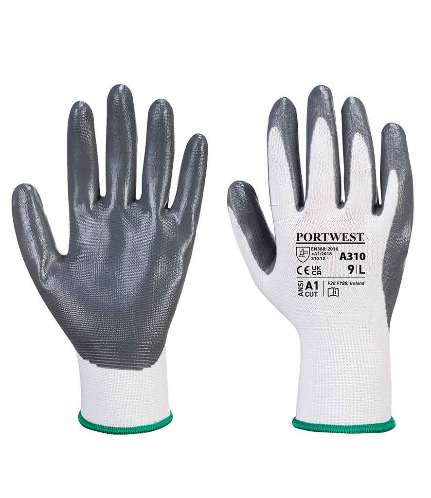 Portwest Flexo Grip Nitrile Gloves - Grey (PW074)