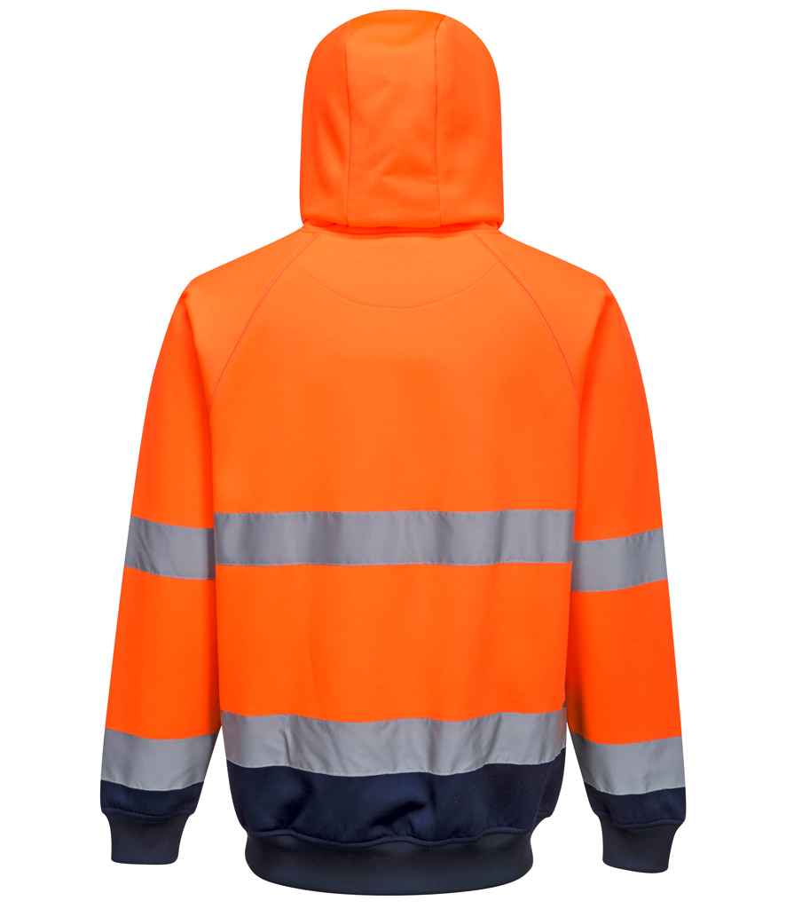 Portwest Hi-Vis Two Tone Hooded Sweatshirt - Orange/Navy (PW1250)