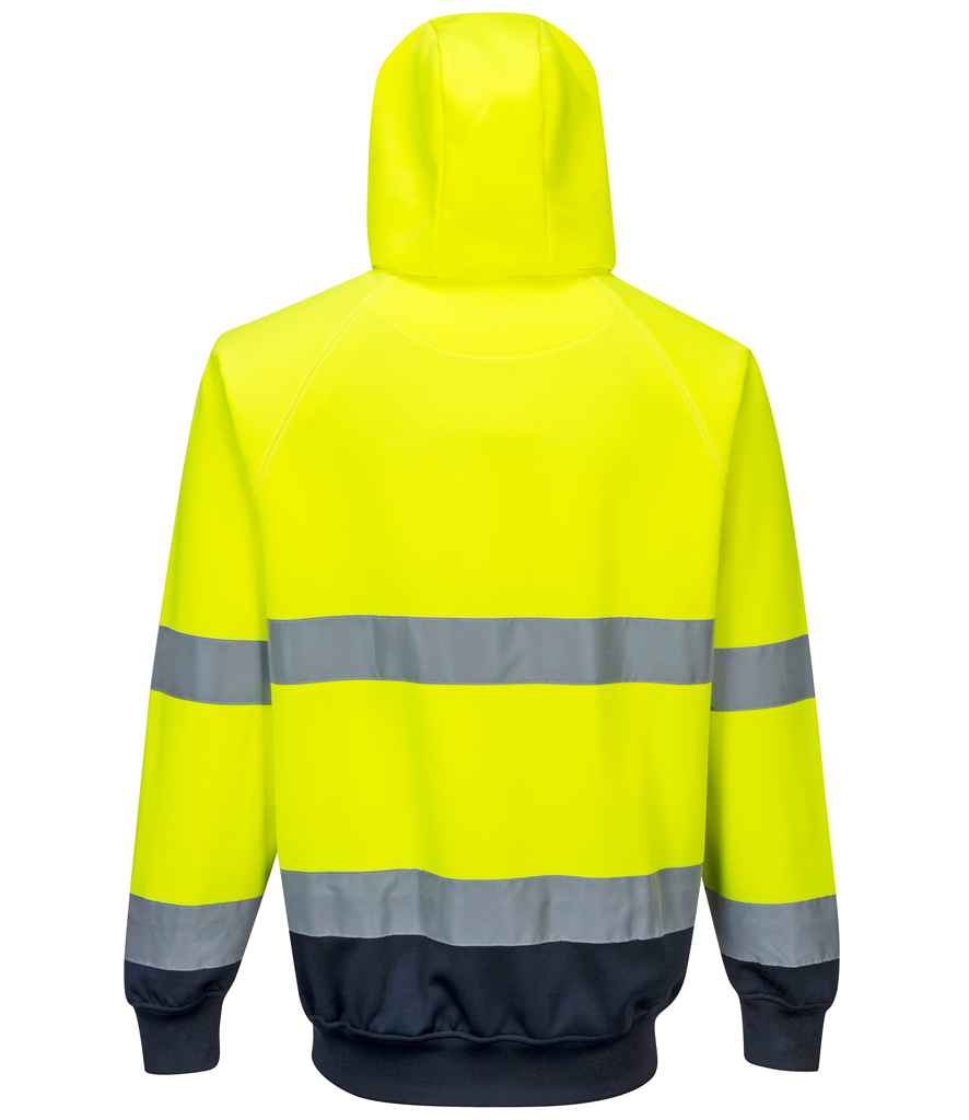 Portwest Hi-Vis Two Tone Hooded Sweatshirt - Yellow/Navy (PW1250)