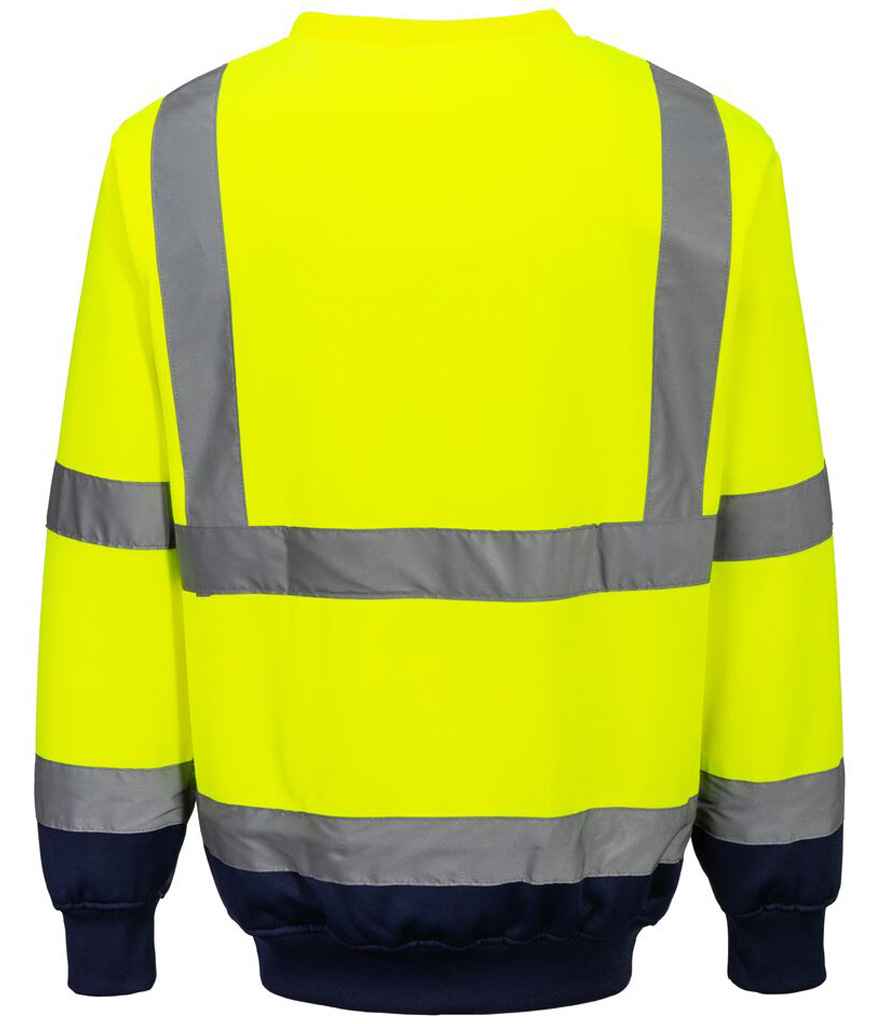 Portwest Hi-Vis Two Tone Sweatshirt - Yellow/Navy (PW668)