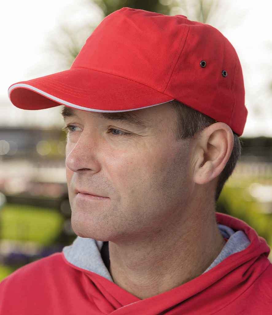 Result Plush Cotton 5 Panel Cap - Red (RC072)