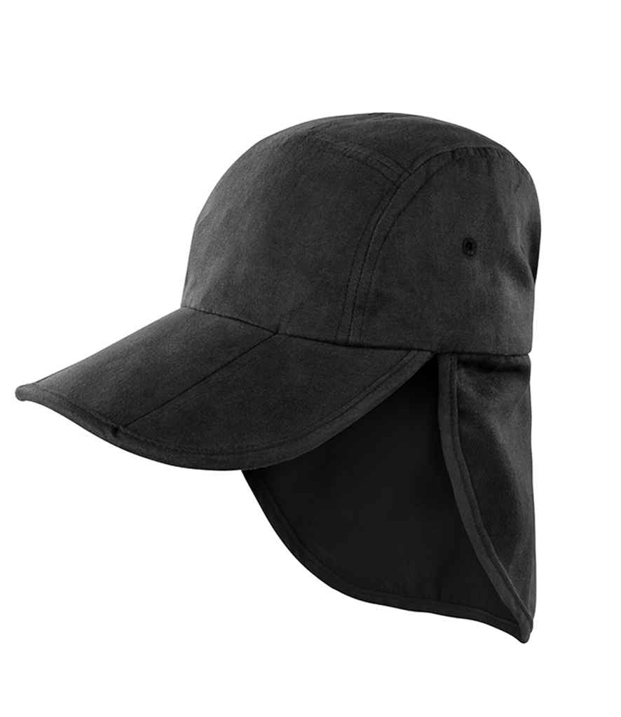 Result Fold Up Legionnaires Cap - Black (RC076)