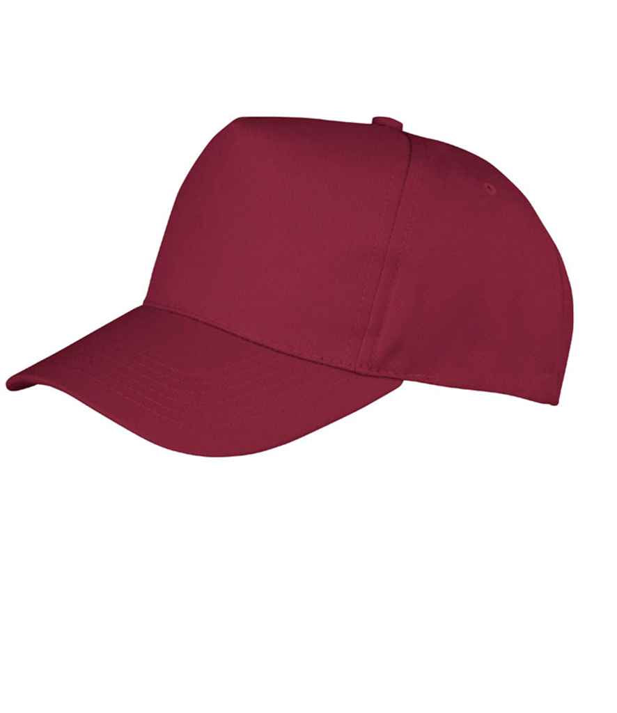 Result Kids Boston 5 Panel Printers Cap - Burgundy (RC084B)