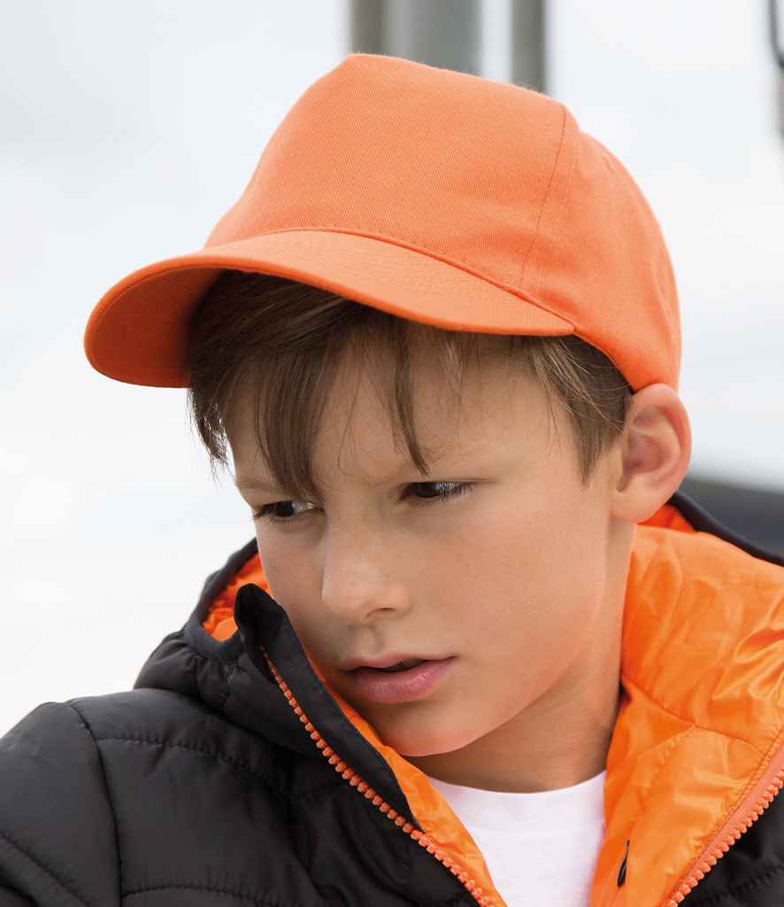 Result Kids Boston 5 Panel Printers Cap - Orange (RC084B)