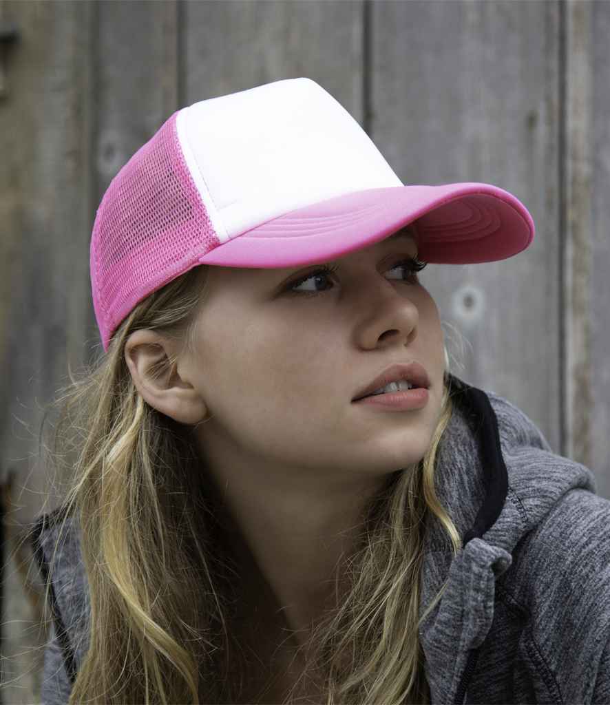 Result Core 1/2 Mesh Truckers Cap - Super Pink/White (RC089)