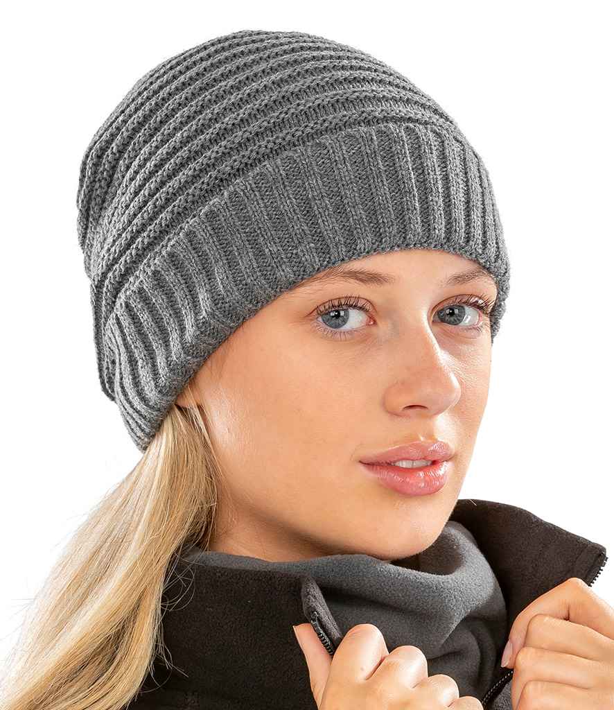 Result Braided Fleece Lined Hat - Grey (RC376)