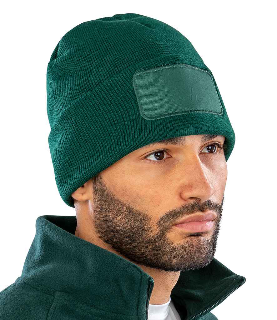 Result Genuine Recycled Double Knit Printers Beanie - Bottle Green (RC927)