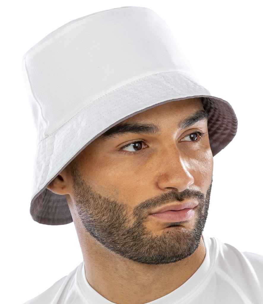 Result Genuine Recycled Core Reversible Bucket Hat - White/White (RC985)