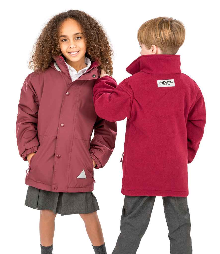 Result Kids/Youths Fleece Lined StormDri 4000 Jacket - Burgundy/Burgundy (RS160B)