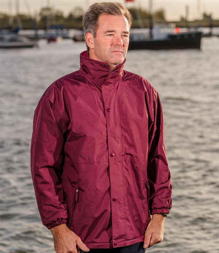 Result Fleece Lined StormDri 4000 Waterproof Jacket - Burgundy/Camel (RS160)
