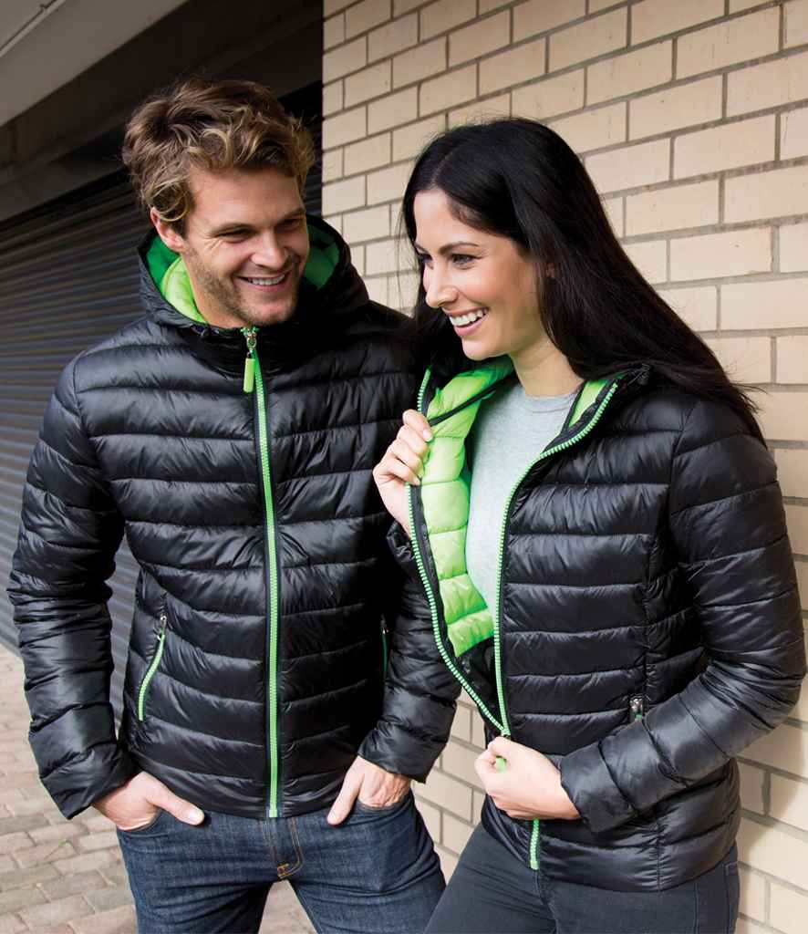 Result Urban Ladies Snow Bird Padded Jacket - Black/Lime Green (RS194F)