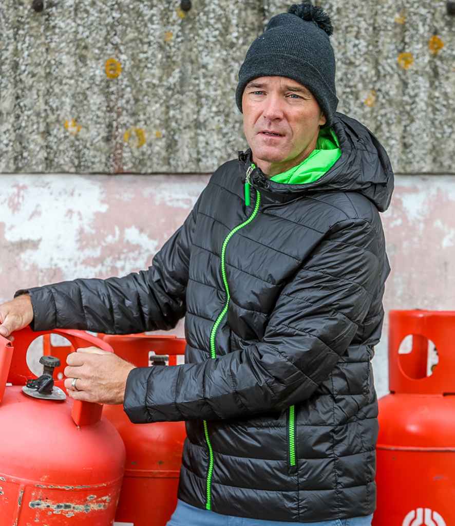 Result Urban Snow Bird Padded Jacket - Black/Lime Green (RS194M)