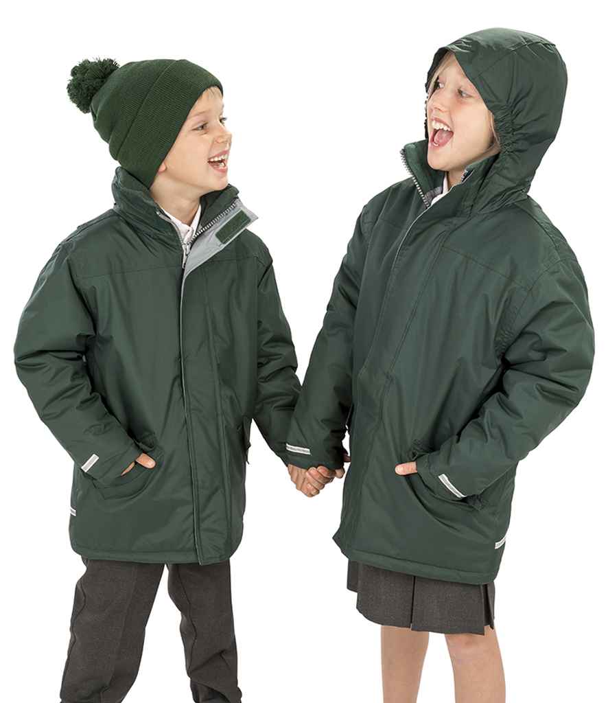 Result Core Kids Winter Parka Jacket - Bottle Green (RS207B)
