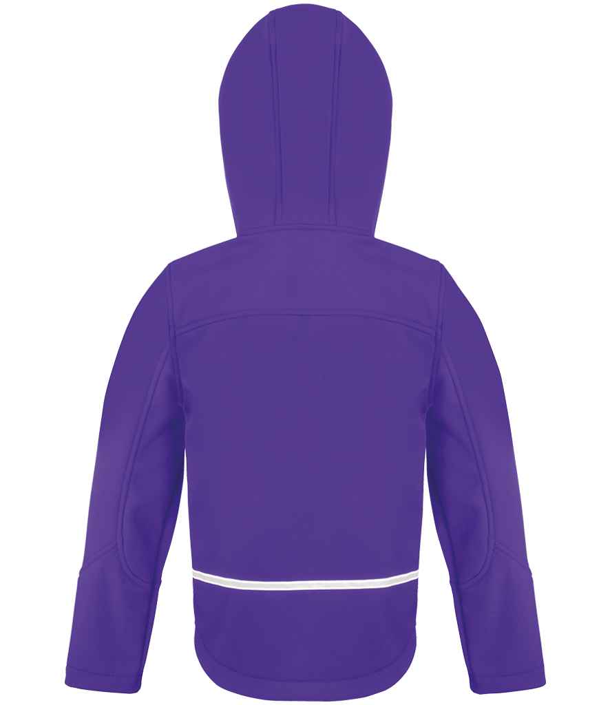 Result Core Kids TX Performance Hooded Soft Shell Jacket - Purple/Grey (RS224B)