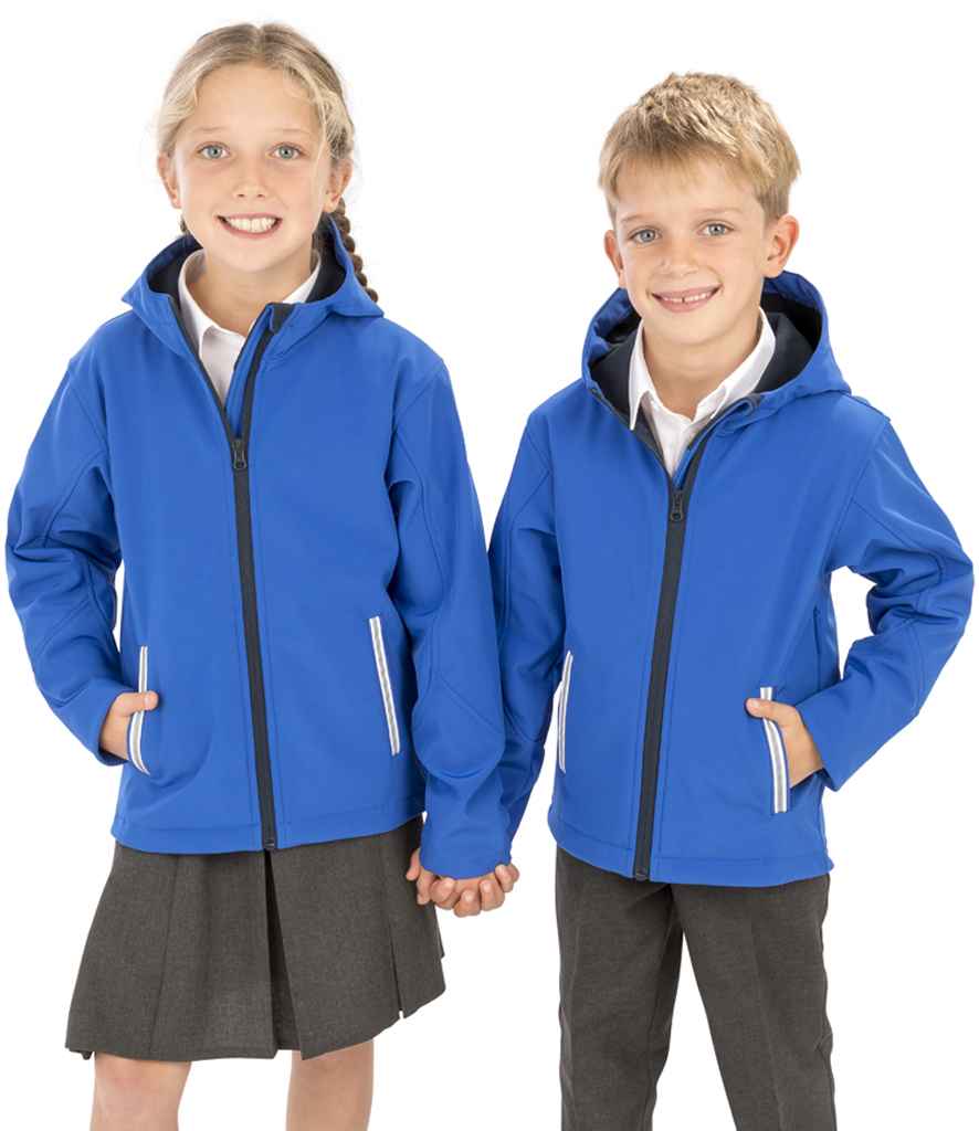 Result Core Kids TX Performance Hooded Soft Shell Jacket - Royal Blue/Navy (RS224B)