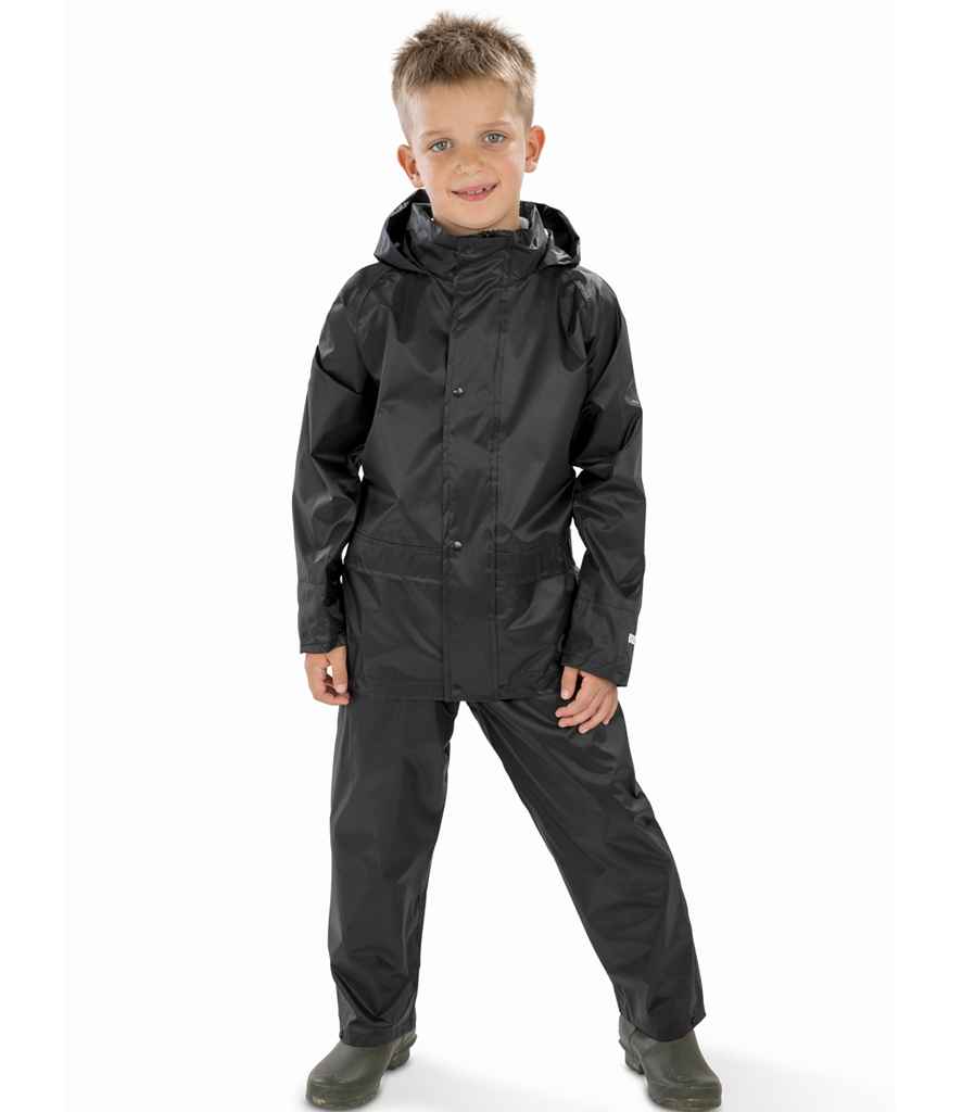 Result Core Kids Waterproof Rain Suit - Black (RS225B)