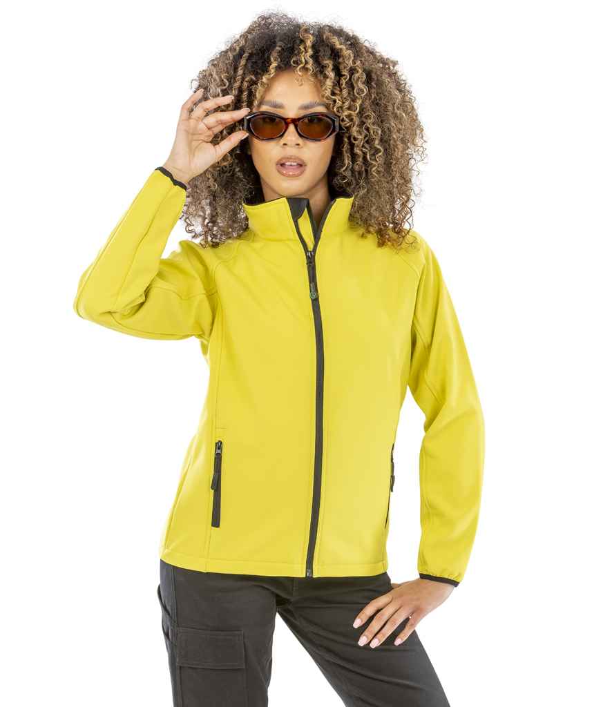 Result Core Ladies Printable Soft Shell Jacket - Yellow/Black (RS231F)