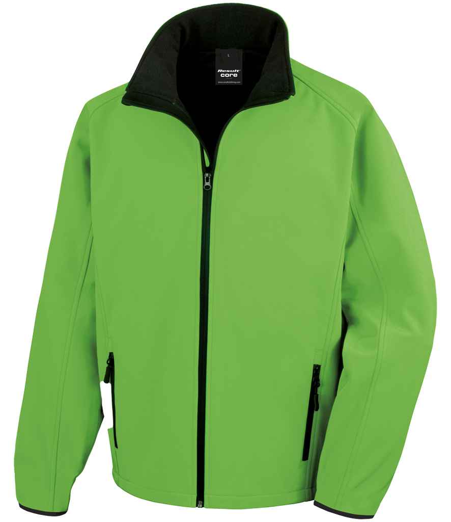Result Core Printable Soft Shell Jacket - Vivid Green/Black (RS231M)