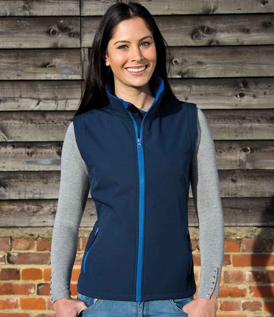 Result Core Ladies Printable Soft Shell Bodywarmer - Navy/Royal Blue (RS232F)