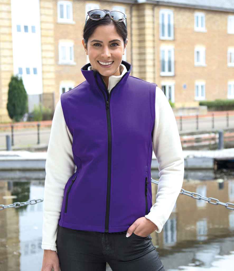 Result Core Ladies Printable Soft Shell Bodywarmer - Purple/Black (RS232F)