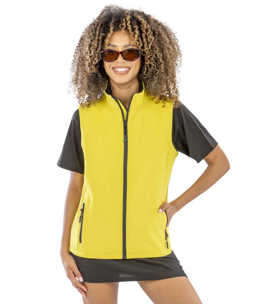 Result Core Ladies Printable Soft Shell Bodywarmer - Yellow/Black (RS232F)