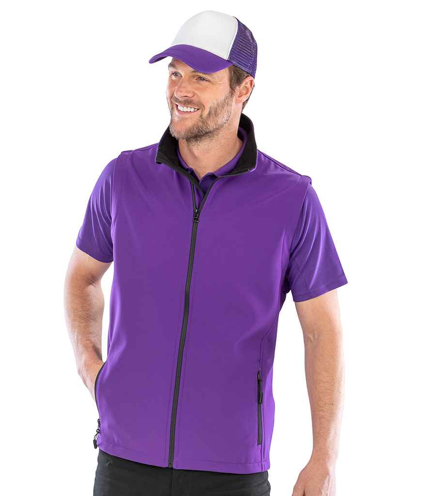 Result Core Printable Soft Shell Bodywarmer - Purple/Black (RS232M)