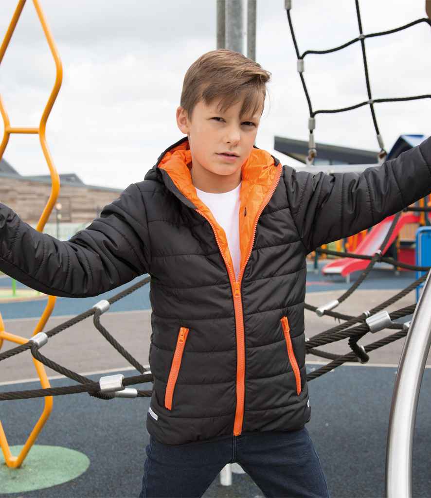 Result Core Kids Padded Jacket - Black/Orange (RS233B)