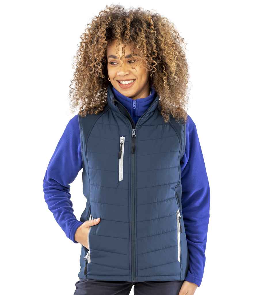 Result Genuine Recycled Compass Padded Gilet - Navy/Grey (RS238)