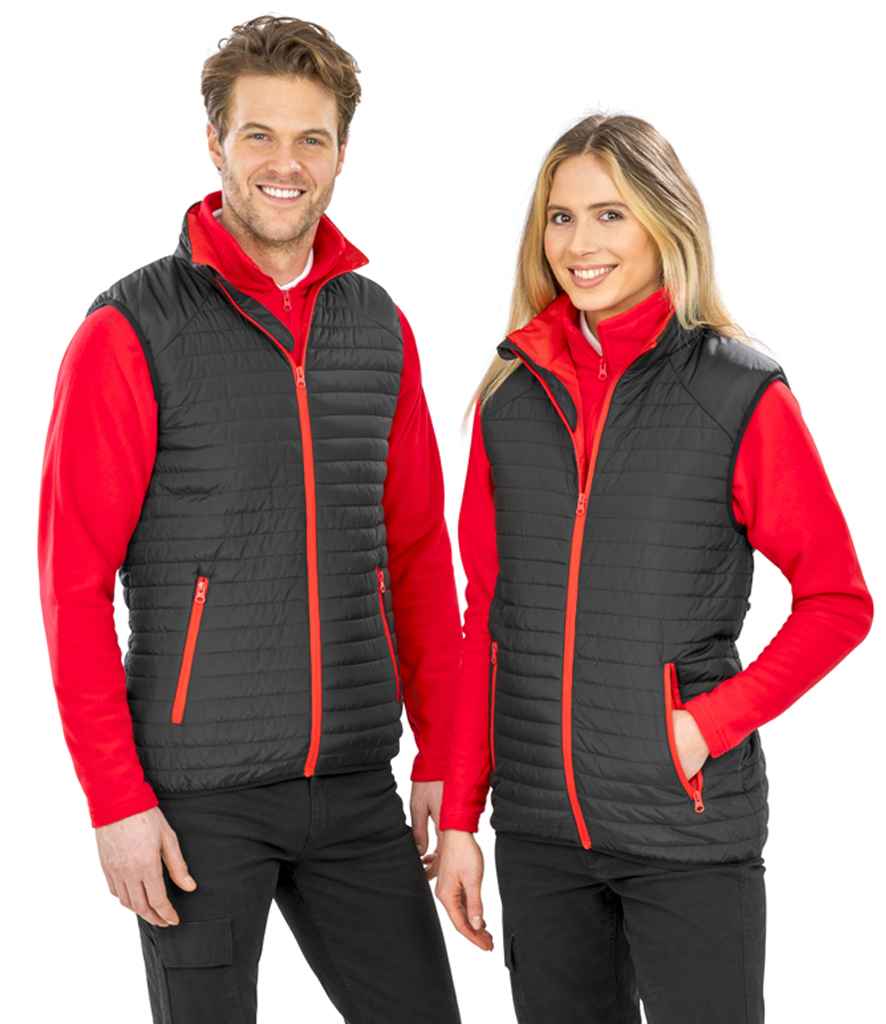 Result Genuine Recycled Thermoquilt Gilet - Black/Red (RS239)