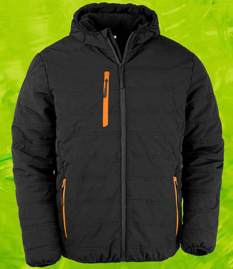 Result Genuine Recycled Compass Padded Winter Jacket - Black/Orange (RS240)