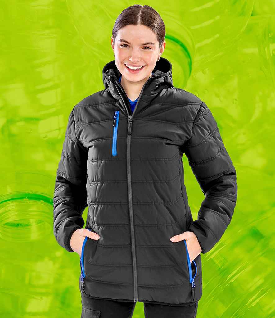 Result Genuine Recycled Compass Padded Winter Jacket - Black/Royal Blue (RS240)