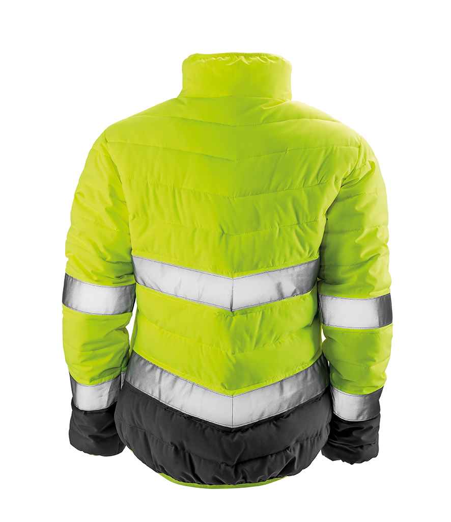 Result Safe-Guard Ladies Soft Safety Jacket - Fluorescent Yellow/Grey (RS325F)