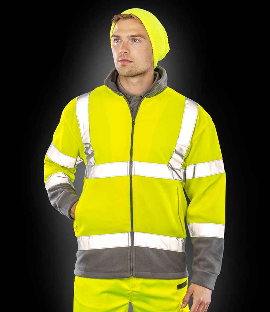 Result Safe-Guard Hi-Vis Micro Fleece Jacket - Fluorescent Yellow (RS329)