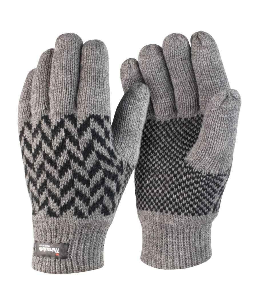 Result Pattern Thinsulate™ Gloves - Grey/Black (RS365)