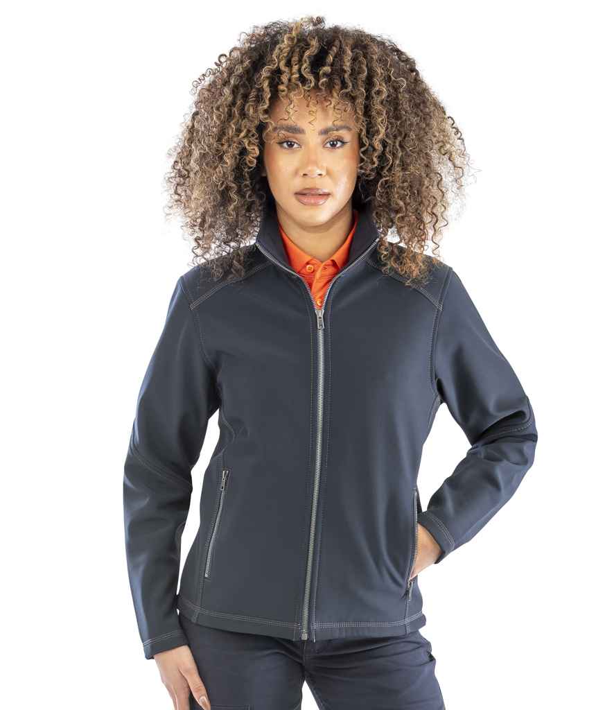 Result Work-Guard Ladies Treble Stitch Soft Shell Jacket - Navy (RS455F)