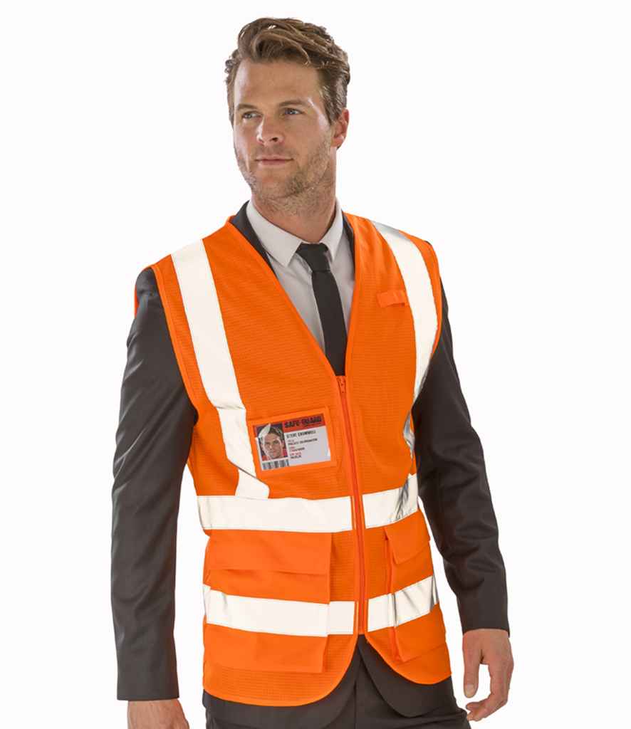 Result Safe-Guard Executive Cool Mesh Safety Vest - Fluorescent Orange (RS479)