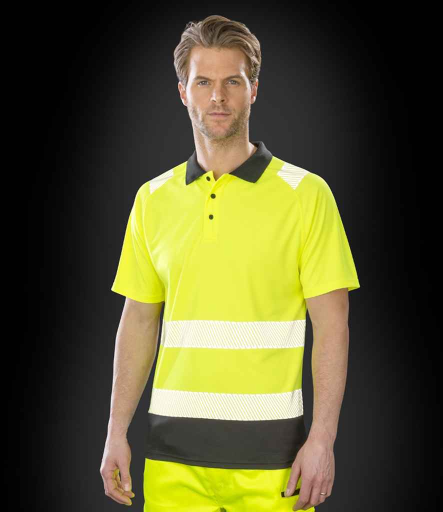 Result Genuine Recycled Safety Polo Shirt - Fluorescent Yellow (RS501)