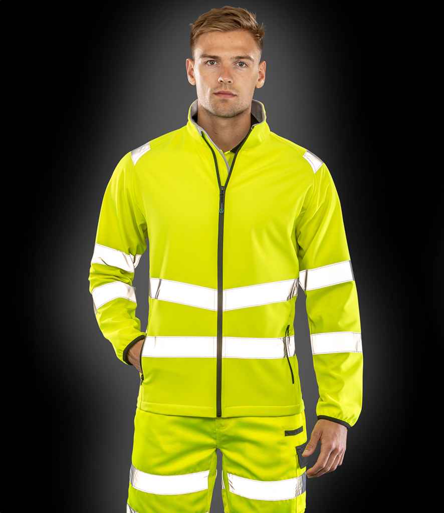 Result Genuine Recycled Printable Safety Soft Shell Jacket - Fluorescent Orange (RS505)